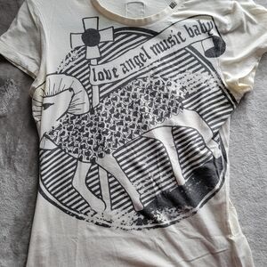 L.A.M.B. White Graphic 'Love Angel Music Baby' Short Sleeve Tee